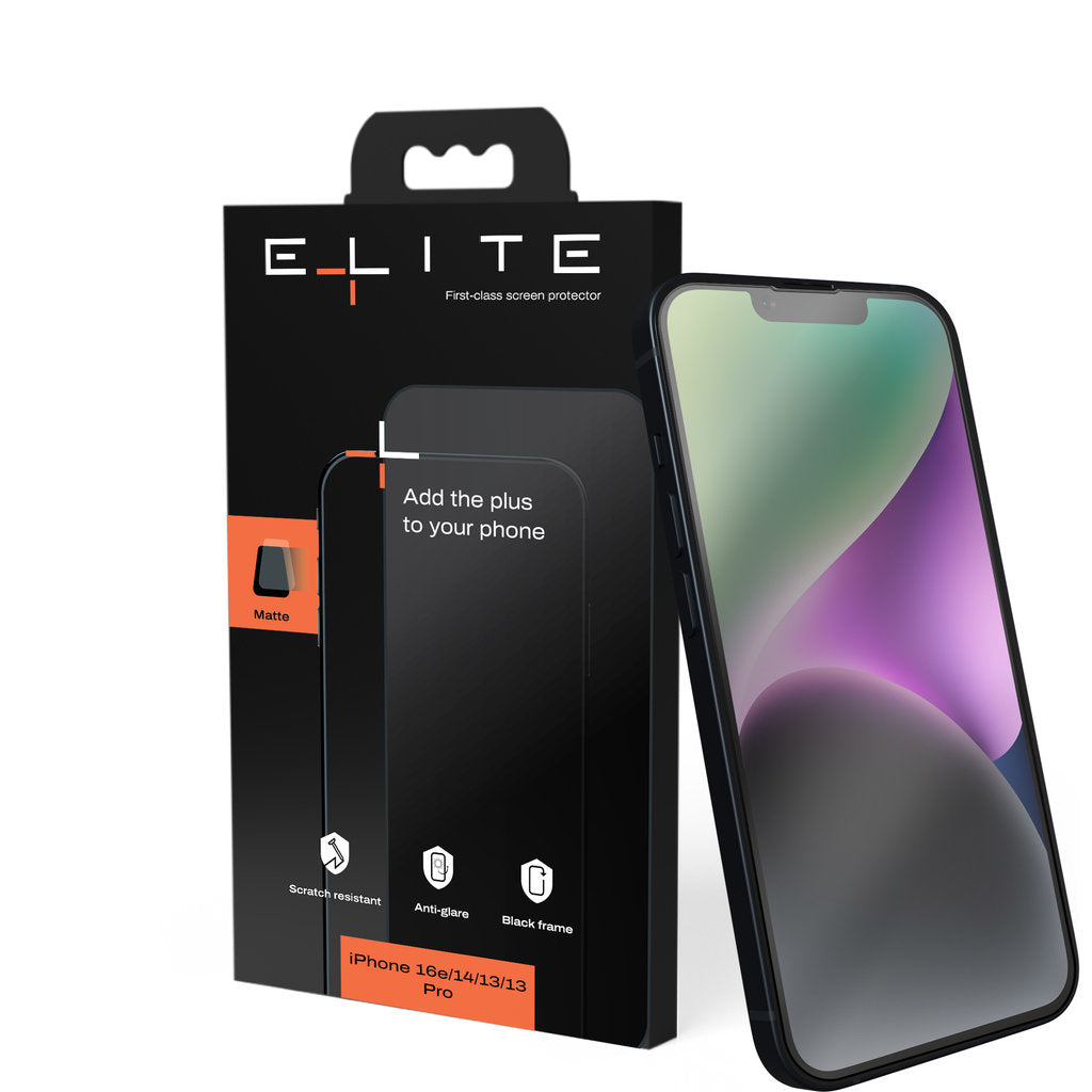 ELITE Matte screenprotector – iPhone 17e / 16e / 14 / 13 / 13 Pro (4)