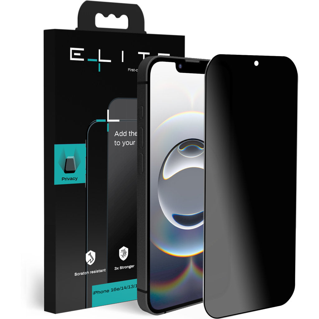 ELITE Privacy screenprotector – iPhone 17e / 16e / 14 / 13 / 13 Pro