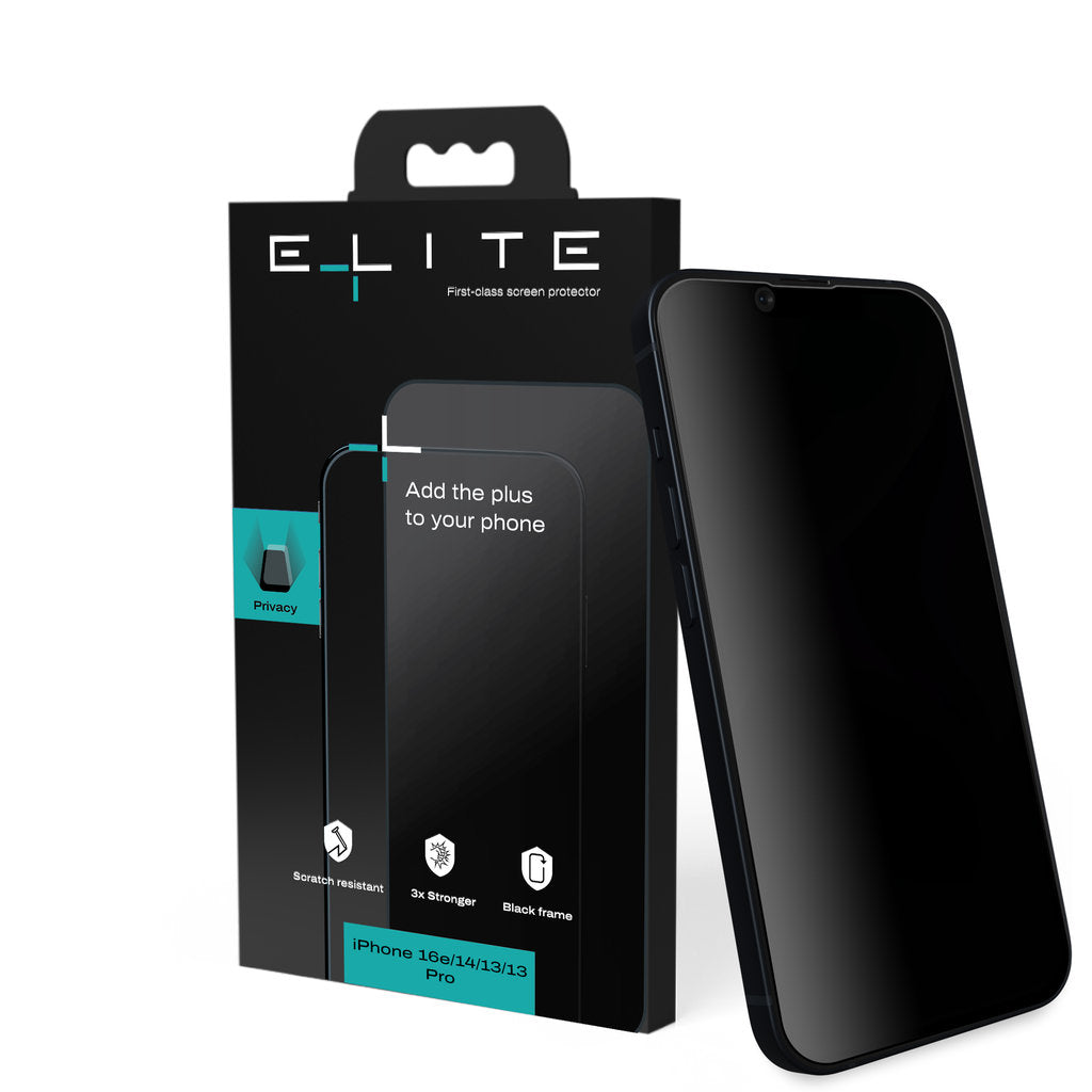 ELITE Privacy screenprotector – iPhone 17e / 16e / 14 / 13 / 13 Pro (4)