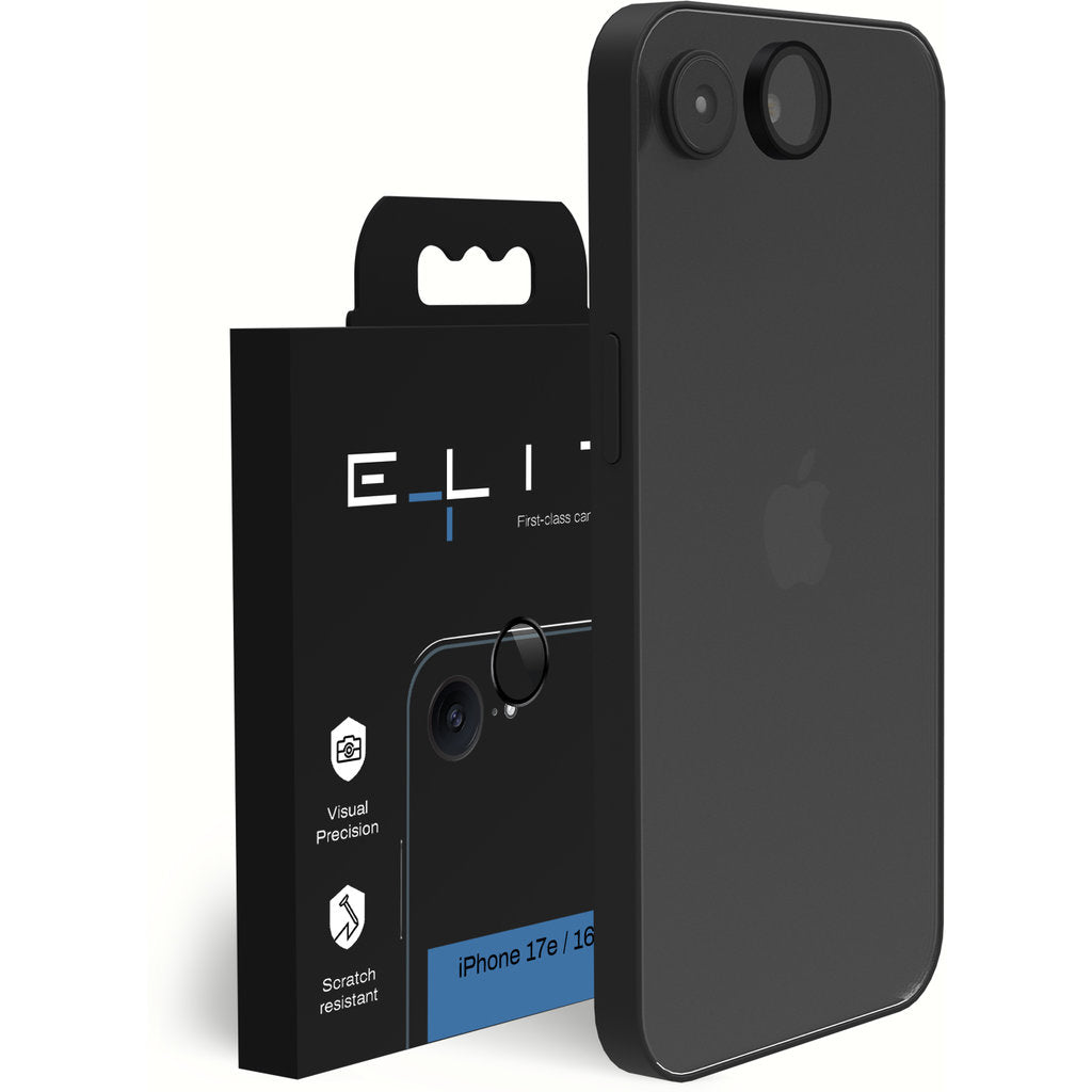 ELITE Camera lens protector – iPhone 17e / 16e – Zwart