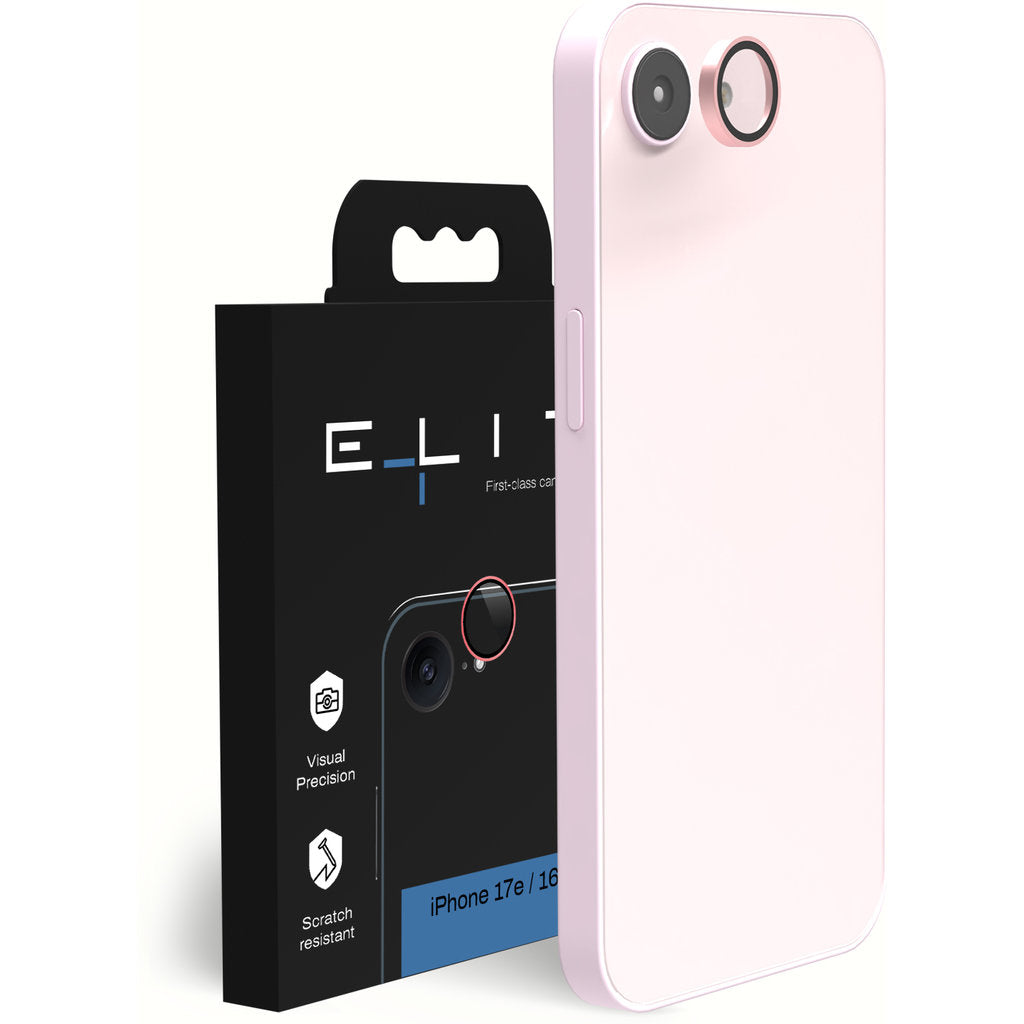 ELITE Camera lens protector – iPhone 17e / 16e – Roze