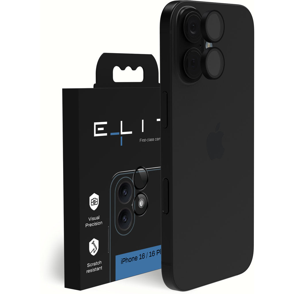 ELITE Camera lens protector – iPhone 16 / 16 Plus – Zwart