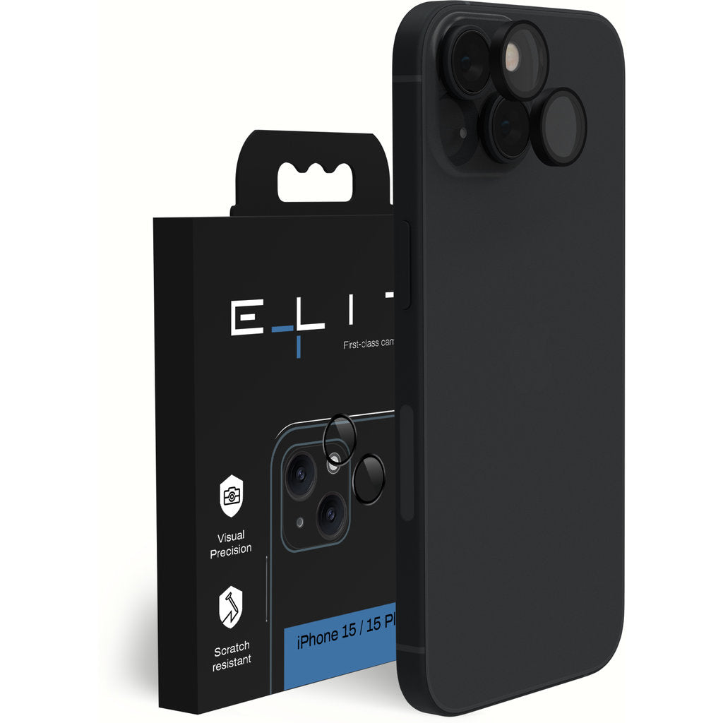 ELITE Camera lens protector – iPhone 15 / 15 Plus – Zwart